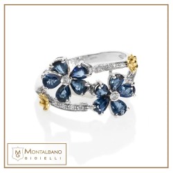 Doppio fiore blu | Gioielli De Nobili